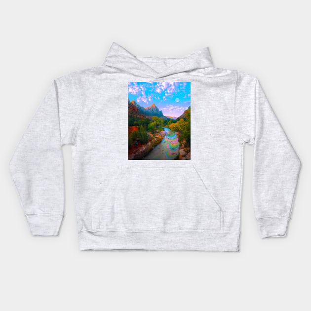 Flowing With The River Kids Hoodie by Cajuca